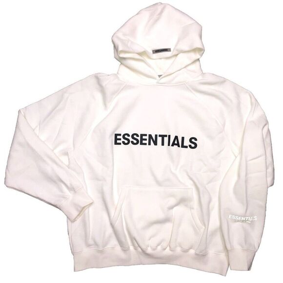 essentials ホワイト 願える リフレクティブ ロゴフーディーL 